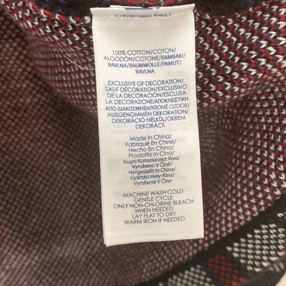 Chaps Womens Knit Sweater Moto Vest Size XXL Plaid Cotton Asymmetric Zip - Picture 7 of 8